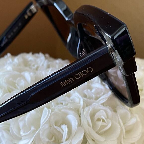 Jimmy Choo Gray/Black Glittery Mayela Cat Eye Sunglasses Excellent Condition. main image 7